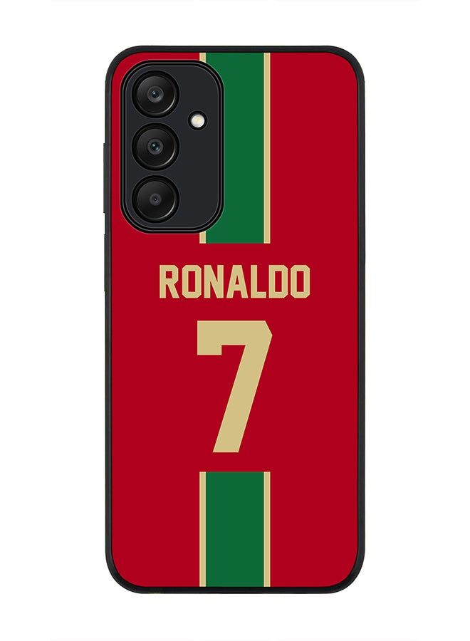 Stylizedd Rugged Black edge case for Samsung Galaxy A25, Slim fit Soft Case Flexible Thin Cover- Football Team-Portugal, Player Name-Ronaldo - Image 1