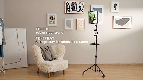 Mount Plus TB-F01 Gooseneck Floor Tripod Stand with Wheel for iPhone, iPad, iPad Pro and Other Tablets Size 9" to 15" with 360° Rotating - Image 5