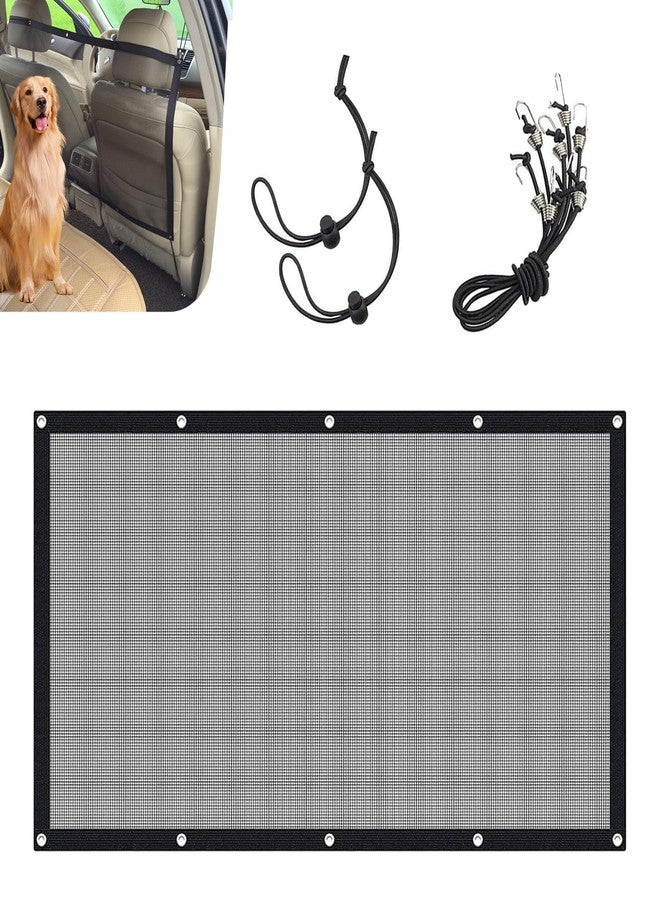 Zosgrew Dog Car Net Barrier, Car Pet Barrier with Adjusting Rope, Pet Backseat Isolation Net, Multifunctional Cars Dog Guardrail,for Most Cars (Black) - Image 1