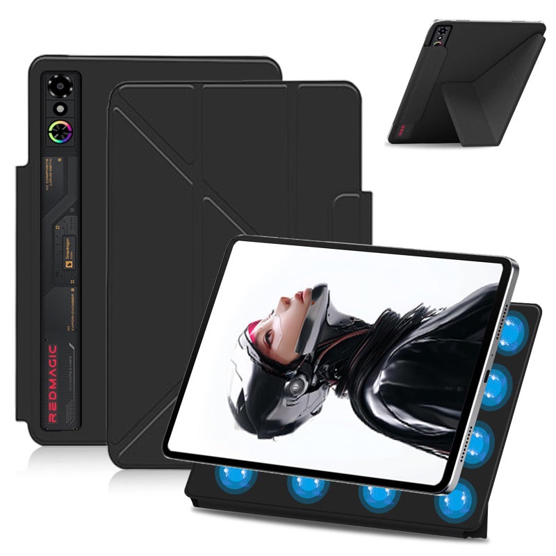 Oshmirian Case for Nubia REDMAGIC Astra GamingPad 3 Pro Tablet 906 Inch Magnetic Detachable Protective Cover with DualSide Clasp YFold Stand Pencil Holder Heat Dissipation DesignBlack - Image 2