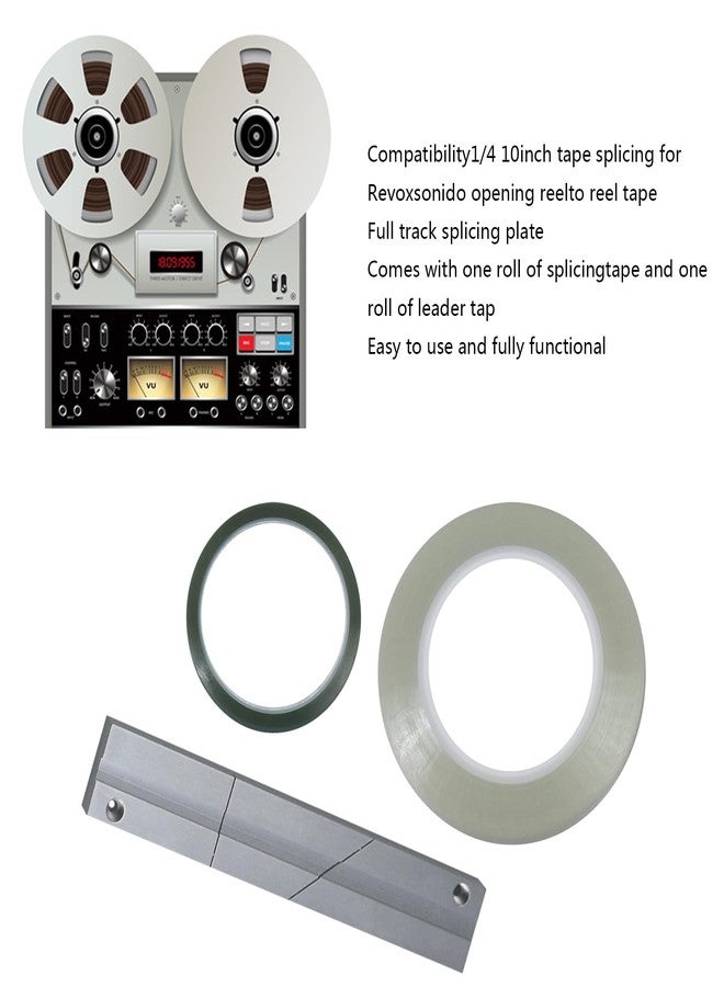 Geekteches Tape Splicing Block Set 1/4 10 Inch Professional with Leader Tapes for Revoxsonido 1/4 10 Inch Open Reel to Reel Tape Media - Image 4