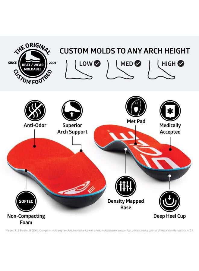 SOLE Active Medium Plantar Fasciitis Insoles, Men & Women - Arch Support Inserts for Foot Health and Heel Pain Relief, Orthotic Shoe Inserts - Multiple Sizes, Red, Mens Size 8 / Womens Size 10 - Image 2