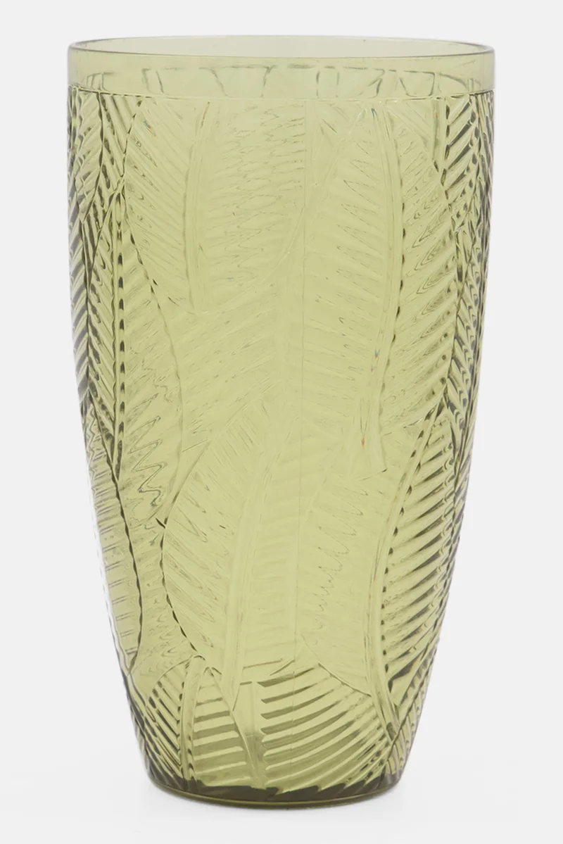 Muy Mucho Leaf Plastic Glass 650 ml, Green