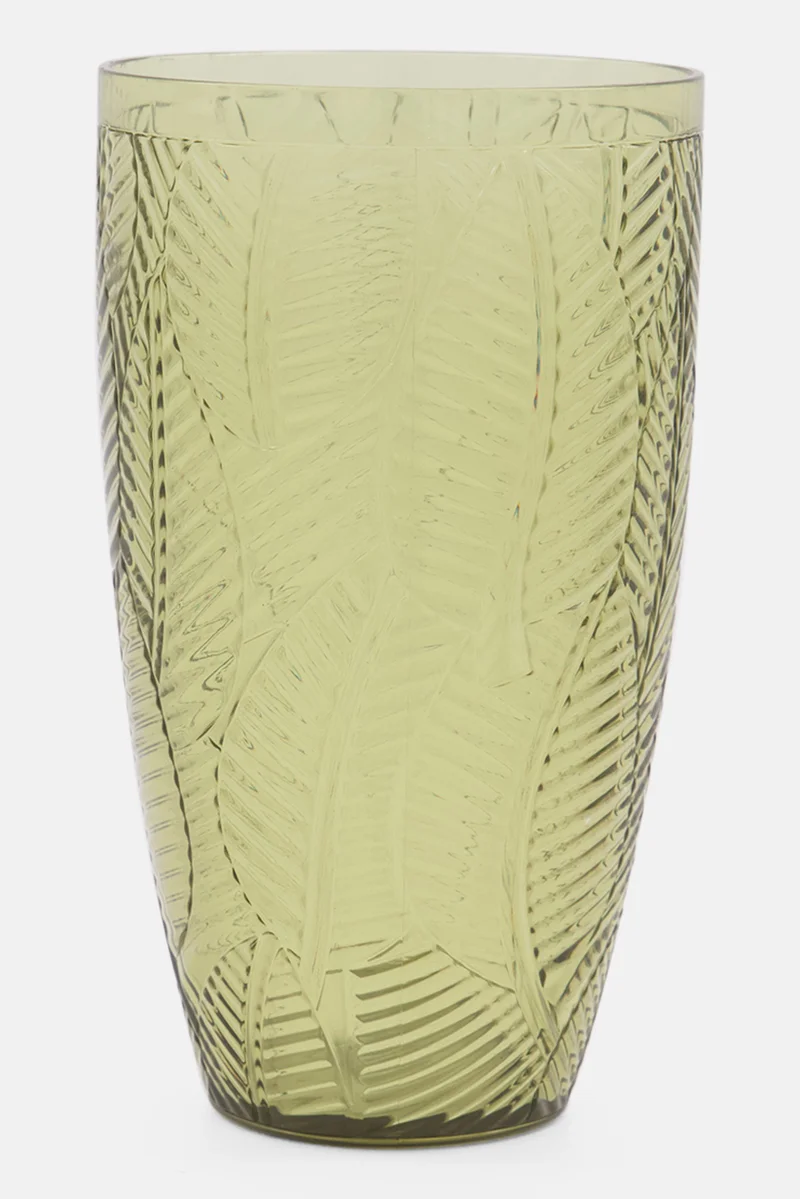 Muy Mucho Leaf Plastic Glass 650 ml, Green
