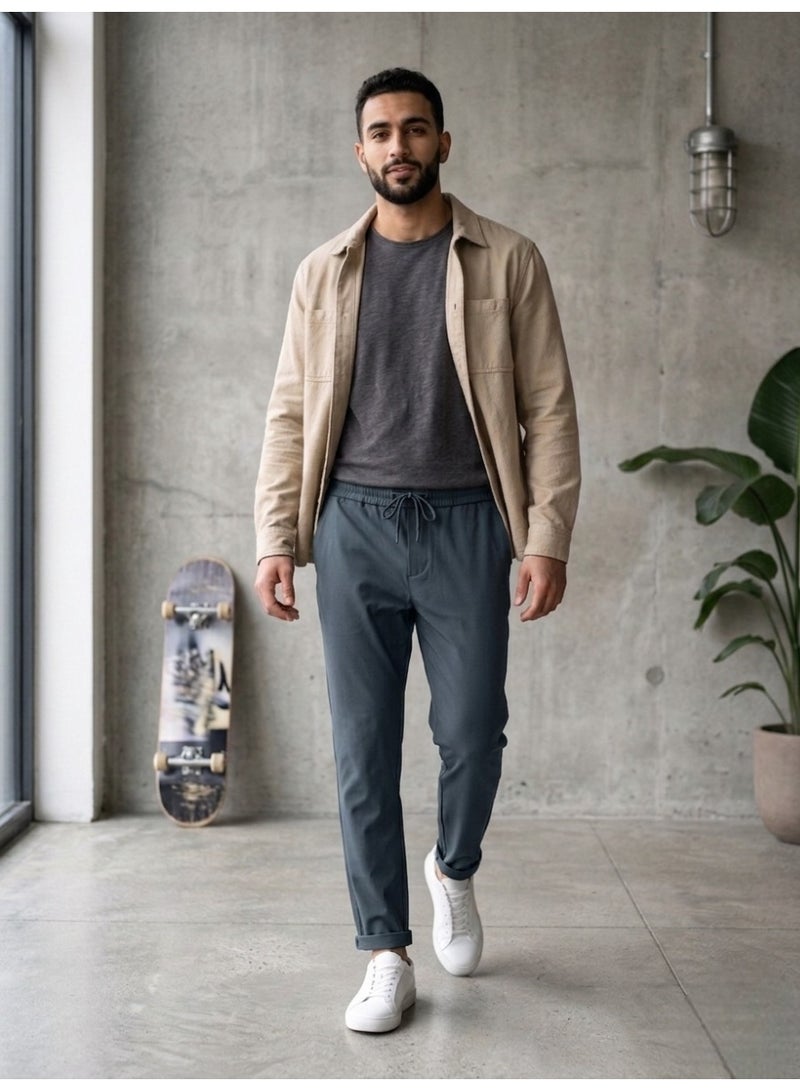 Hikes Men’s Premium Casual Pants – Soft Stretch Rayon Blend, Elastic Waist Lightweight Comfortable Trousers for Daily Wear - Image 3