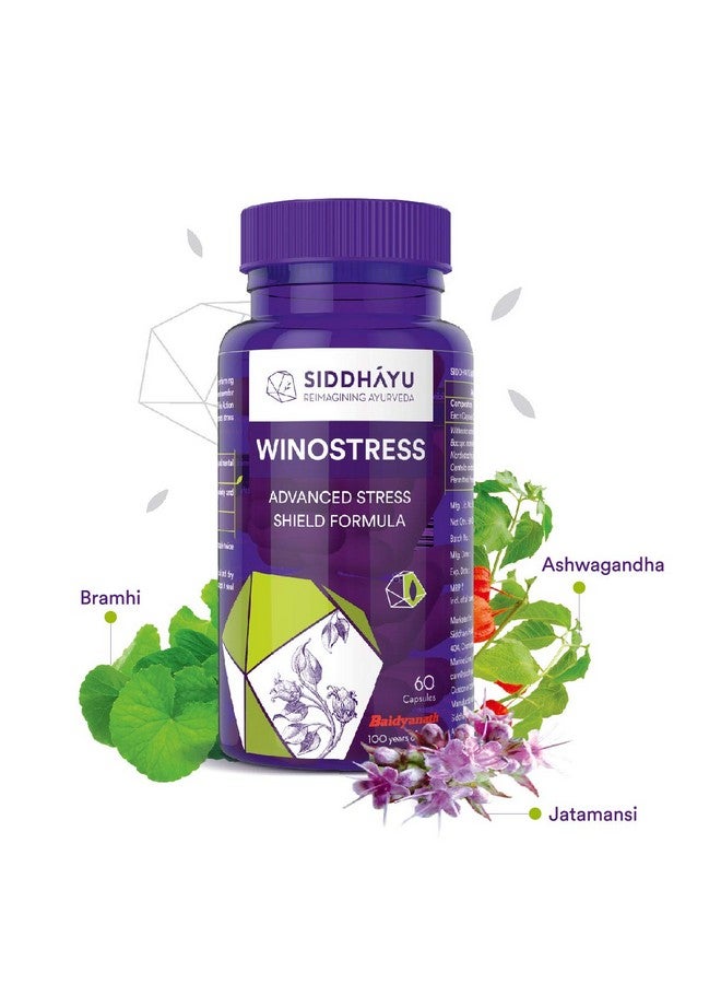 Siddhayu Winostress (From the house of Baidyanath) | Herbal Stress Support Tablets - 60 Capsules X 1 - Image 5