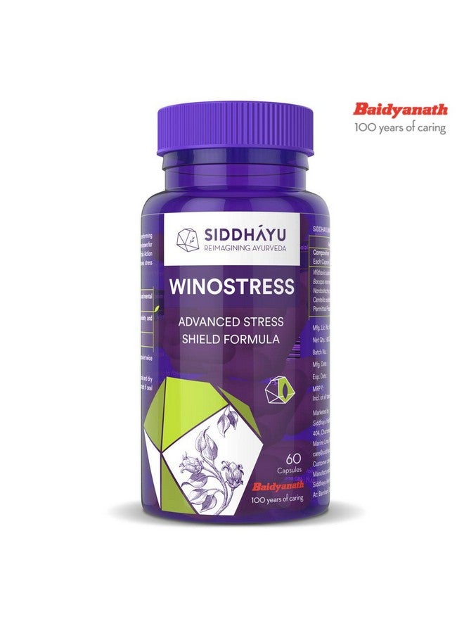 Siddhayu Winostress (From the house of Baidyanath) | Herbal Stress Support Tablets - 60 Capsules X 1 - Image 2
