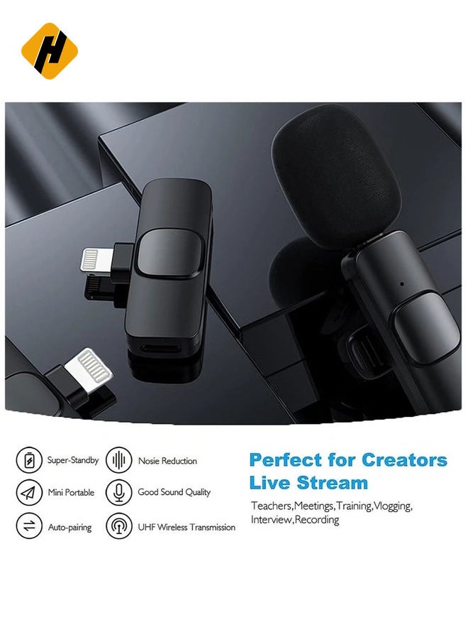 هوها (ترقية 2022) Microphone اللاسلكي اللاسلكي Bentifar لافالييه لـ iPhone iPad Mini Mic لـ Youtube Facebook Live Tream Tiktok Vlog Zoom Recording  - Image 3