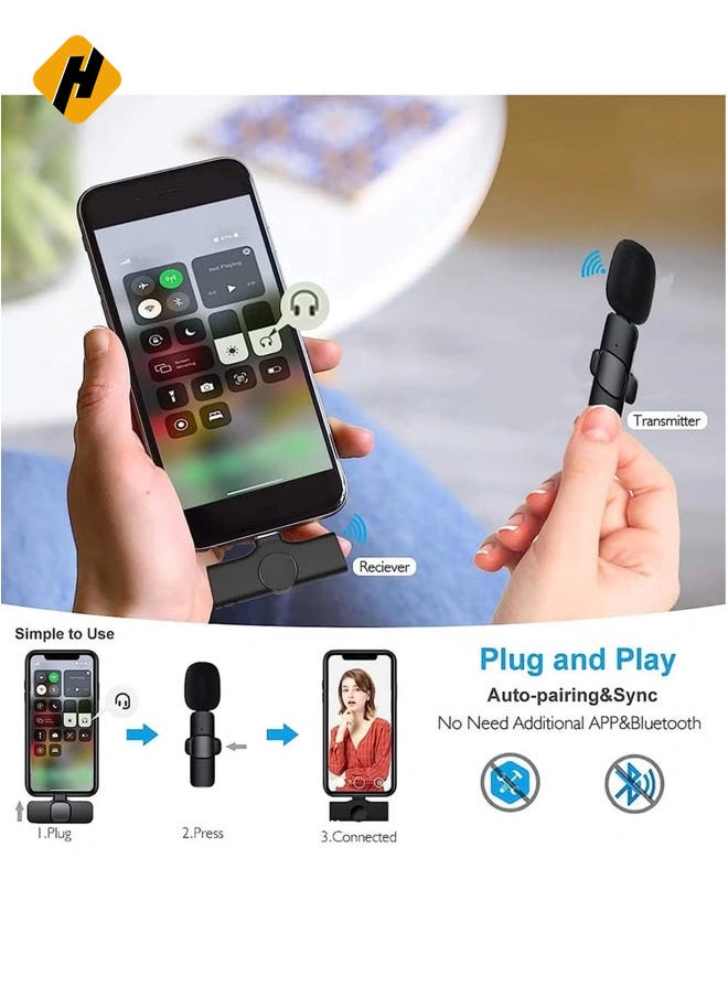 هوها (ترقية 2022) Microphone اللاسلكي اللاسلكي Bentifar لافالييه لـ iPhone iPad Mini Mic لـ Youtube Facebook Live Tream Tiktok Vlog Zoom Recording  - Image 4