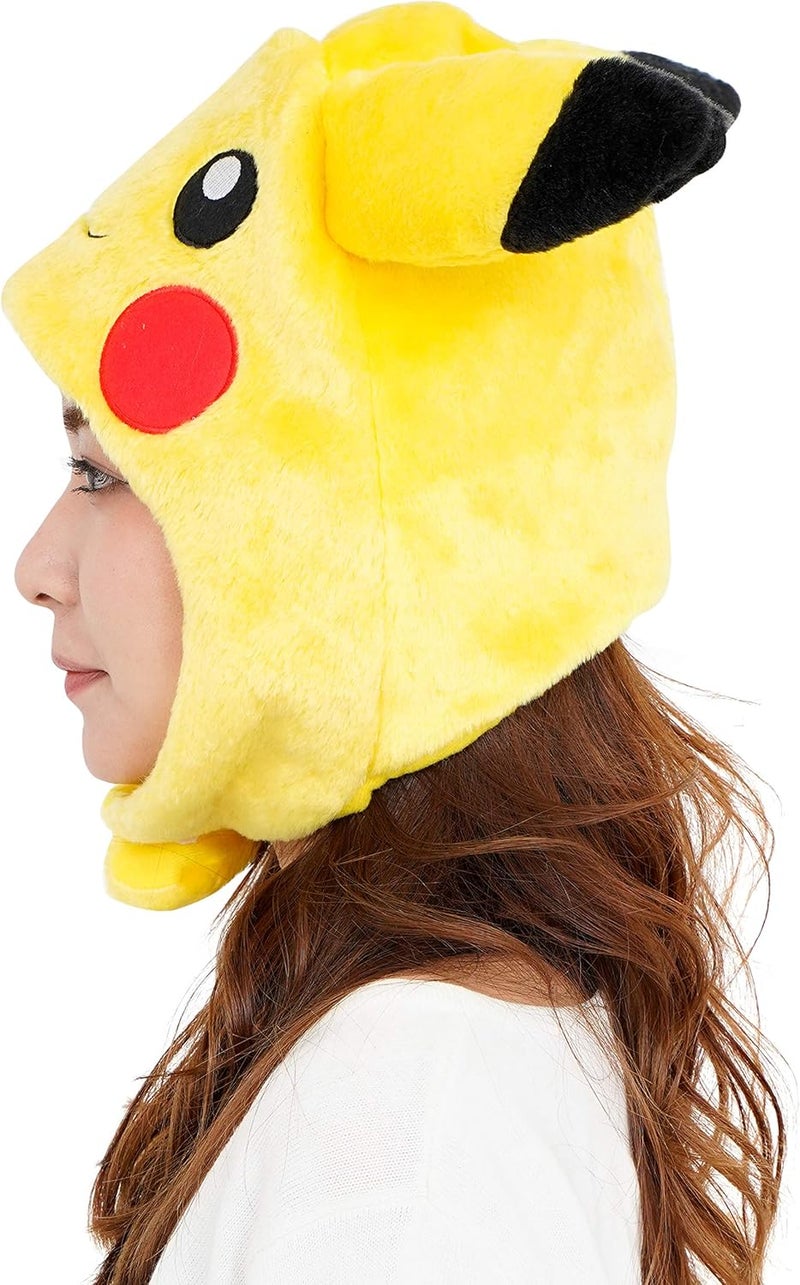 SAZAC Pikachu Pokemon Kigurumi Hat  Adult Beanie with Strap Ear Flaps  Halloween Costume Cosplay - Image 3