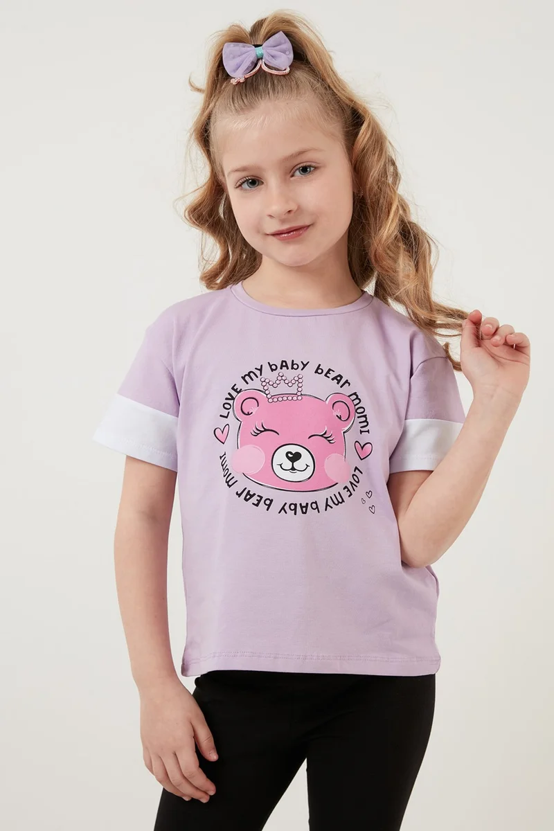ليلا Cotton Printed Crew Neck T Shirt Girls T Shirt 6211038