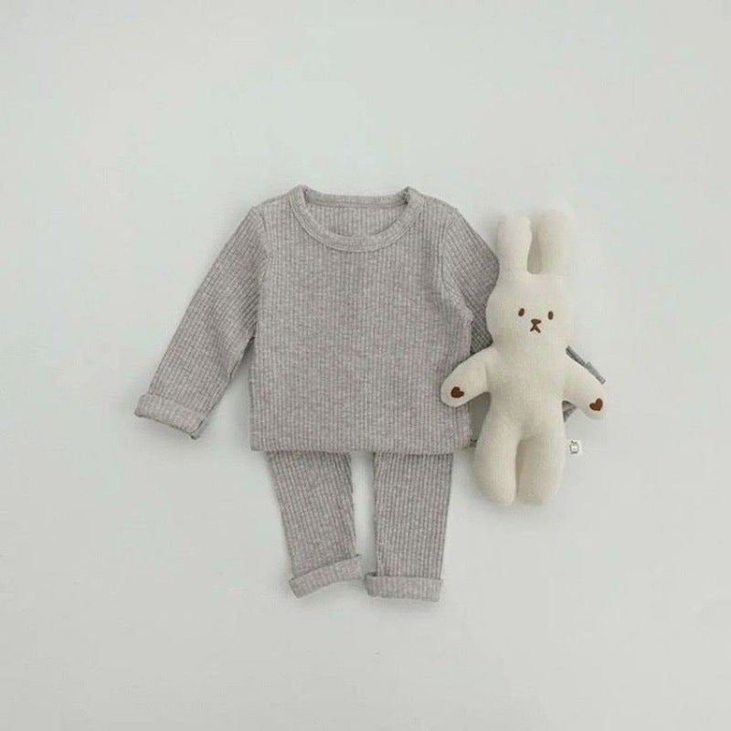 Infant Comfort Stretchy Underwear Set for Home Gray pit suit
