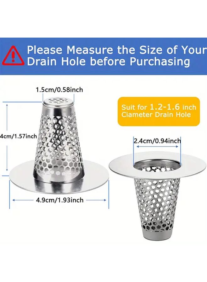Triple Pack Premium Stainless Steel Bathroom Sink Drain Filter Hair Catcher Fit 1.2 To 1.6 Inch Drain Hole Silvery - Image 3