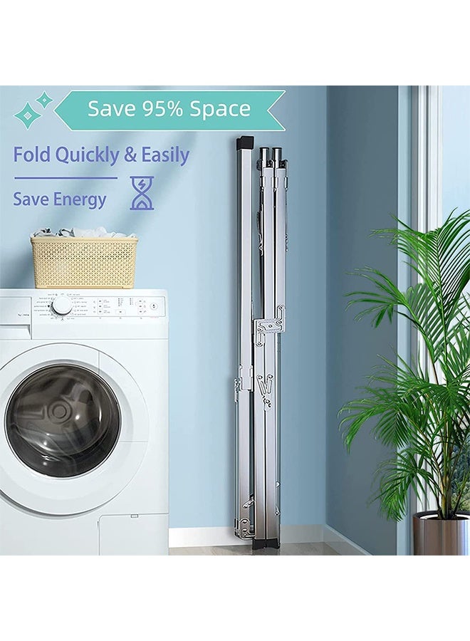 سولاكان منشر غسيل قابل للتعديل من الستانلس ستيل، قابل للطي للاستخدام الداخلي والخارجي، ارتفاع من 135 سم إلى 200 سم - Image 3