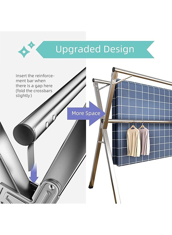 سولاكان منشر غسيل قابل للتعديل من الستانلس ستيل، قابل للطي للاستخدام الداخلي والخارجي، ارتفاع من 135 سم إلى 200 سم - Image 5