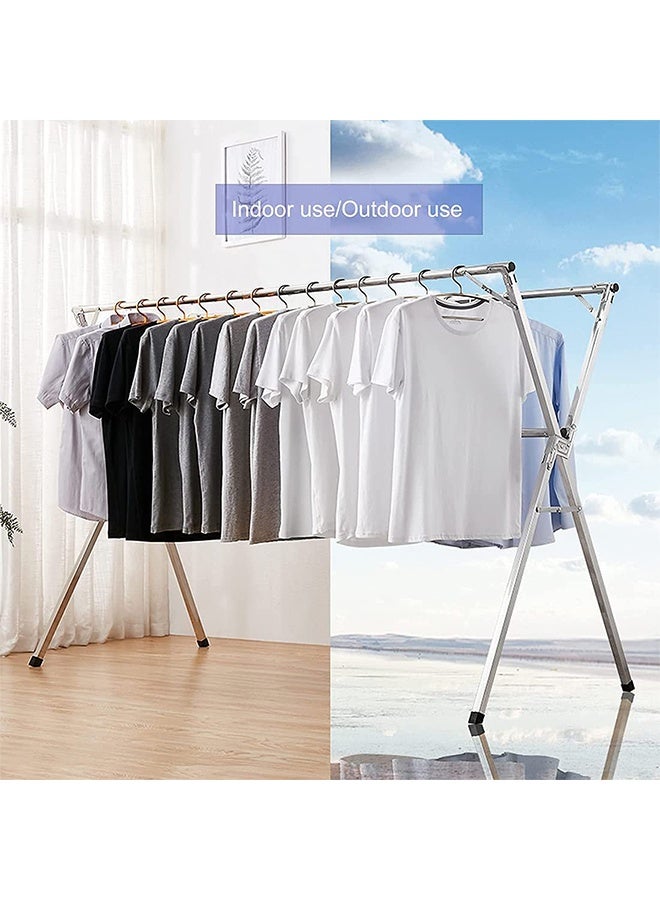 سولاكان منشر غسيل قابل للتعديل من الستانلس ستيل، قابل للطي للاستخدام الداخلي والخارجي، ارتفاع من 135 سم إلى 200 سم - Image 4