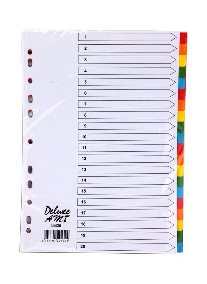 Deluxe - 20 Tab Manila Color Divider W/out Number Stationery Binder Index Dividers - Image 1