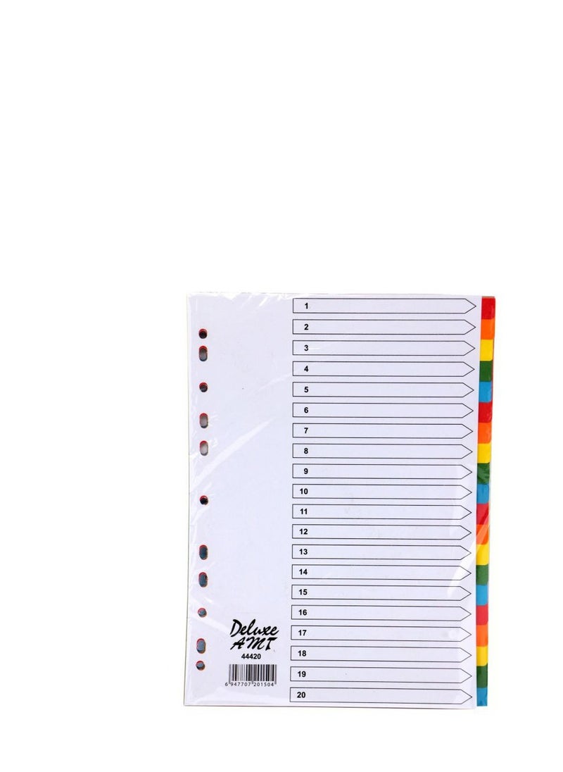 Deluxe - 20 Tab Manila Color Divider W/out Number Stationery Binder Index Dividers - Image 1