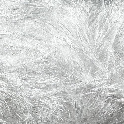 Buvemu Eyelash Fun Fur Yarn 100 Gram (3.53 Ounces) 175 Yards (160 Meters) (Optical White - 2 Skeins) - Image 2