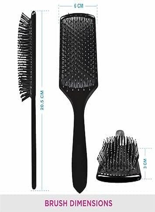 MKSL Mini Paddle Hair Brush for Men & Women | Paddle Hair Brush For Detangle : Elite Range - Ultra Soft & Flexible Nylon Bristles Great for Straightening, Smoothing out Curls, Frizz & Flyaways - Image 2