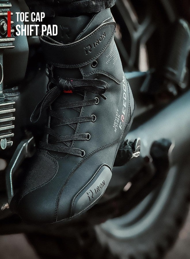 RIDEIRON Motorcycle Shoes, Black, 8 - Image 2