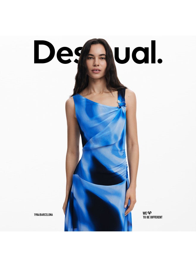 DESIGUAL asymmetric Neckline Gradient Dye-print Dress For Spring/summer 2025 - Image 4