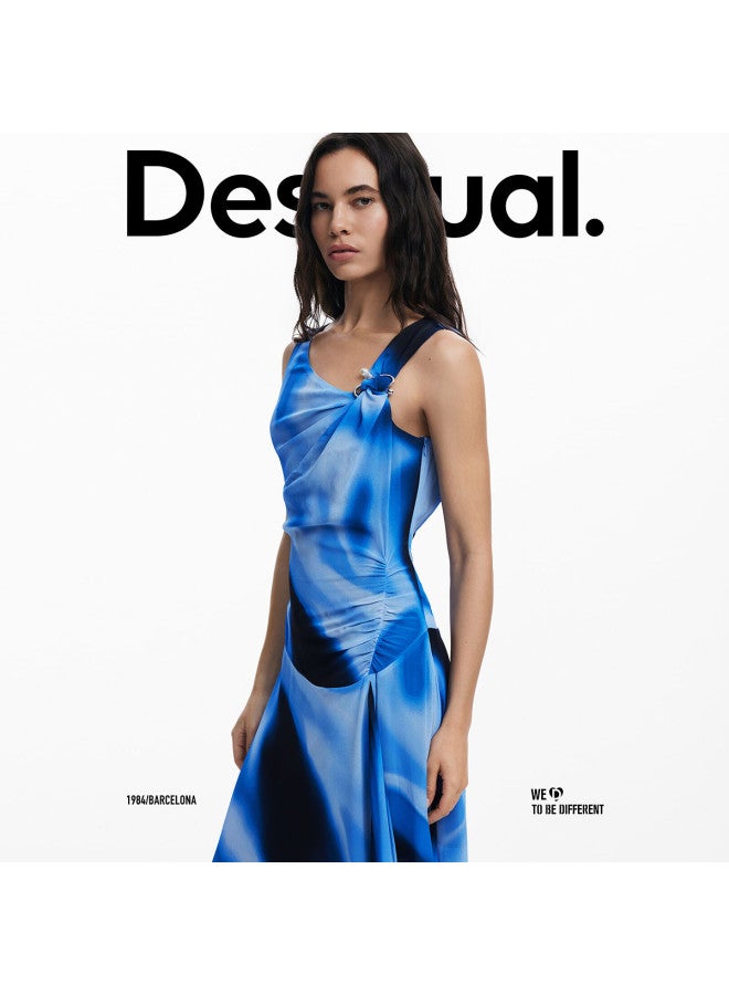 DESIGUAL asymmetric Neckline Gradient Dye-print Dress For Spring/summer 2025 - Image 5