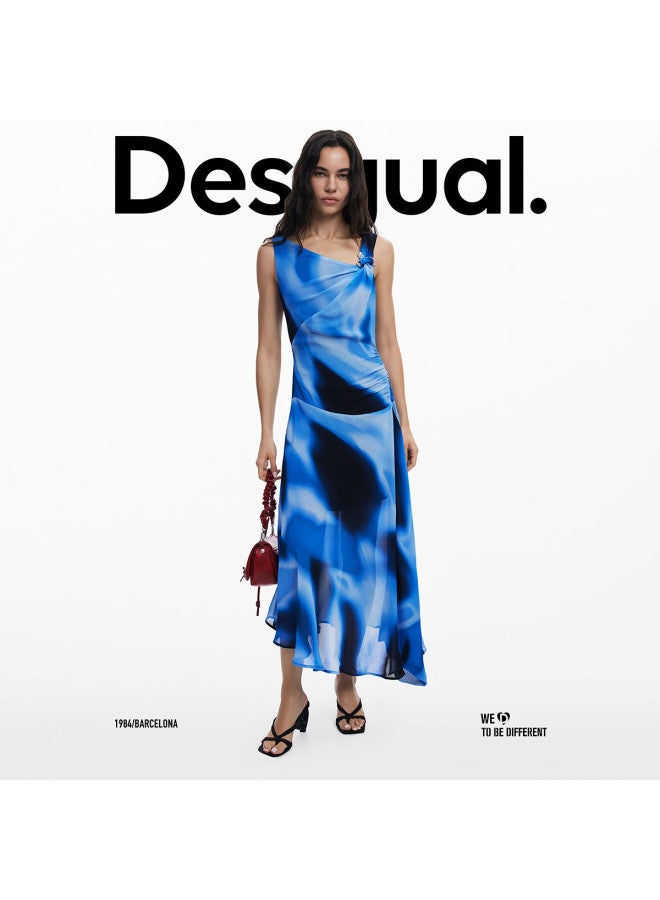 DESIGUAL asymmetric Neckline Gradient Dye-print Dress For Spring/summer 2025 - Image 2
