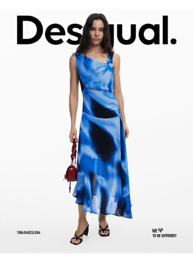 DESIGUAL asymmetric Neckline Gradient Dye-print Dress For Spring/summer 2025 - Image 1