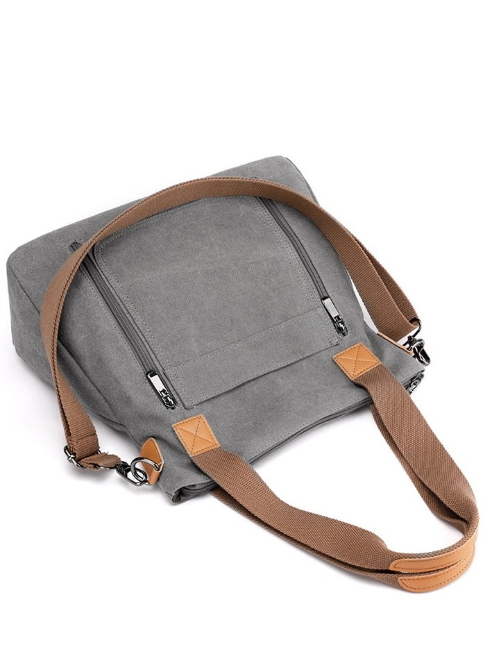 MIXDE Women's Fashion Canvas Tote Bag Large Capacity Multi Pocket Handbag Hardware Practical Fabric  - Image 4