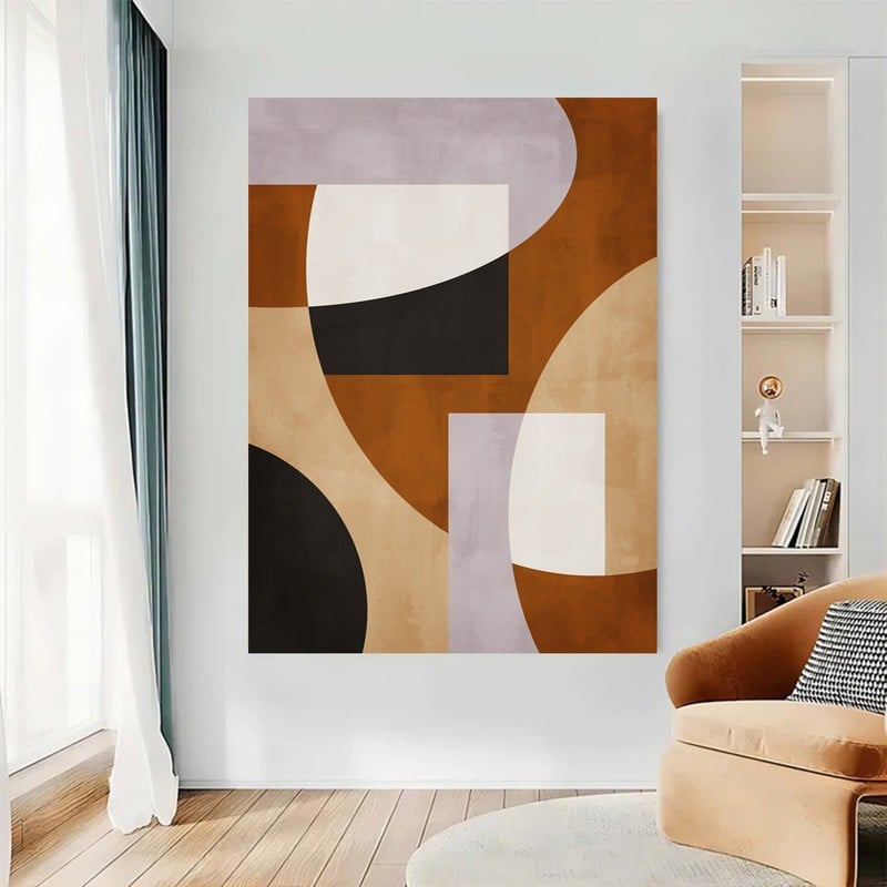 ماركتنا لوحة قماشية بتصميم الفن البوهيمي مع برواز مجوف مقاس (60×90) قطعة واحدة - Image 3