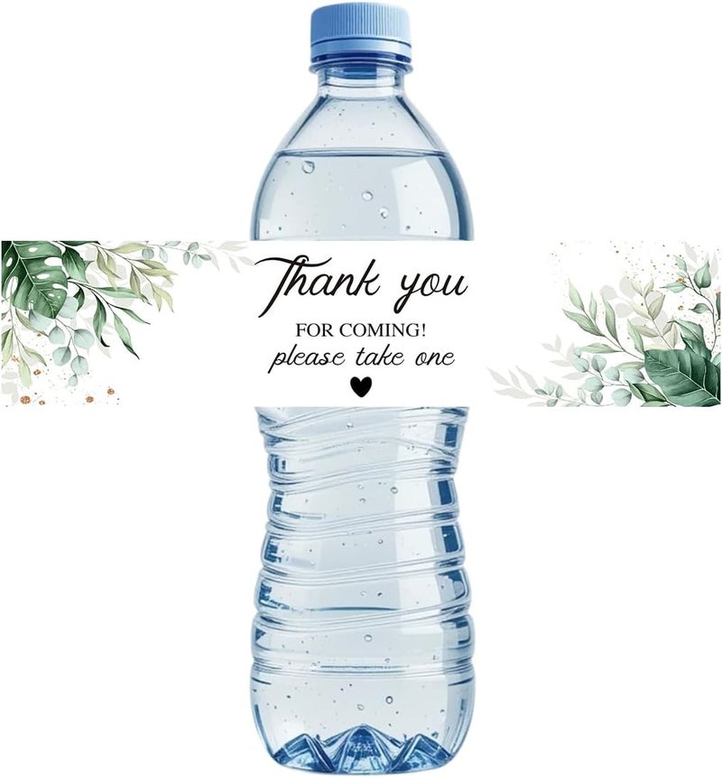 FREHVN Please Take One Sign 100 Pcs Greenery Floral Water Bottle Labels Sticker for Wedding Bridal Shower Party Table Decoration Wedding Signs for Reception Perfect Party Decoration Favors - Image 1
