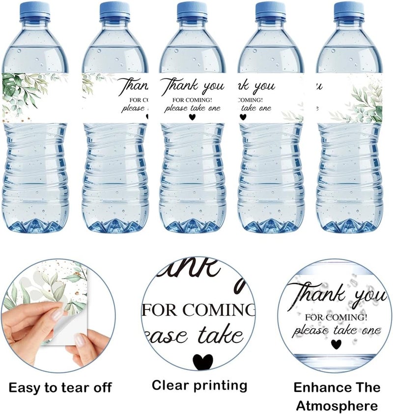 FREHVN Please Take One Sign 100 Pcs Greenery Floral Water Bottle Labels Sticker for Wedding Bridal Shower Party Table Decoration Wedding Signs for Reception Perfect Party Decoration Favors - Image 3