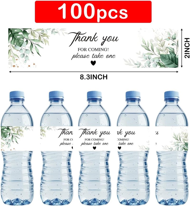 FREHVN Please Take One Sign 100 Pcs Greenery Floral Water Bottle Labels Sticker for Wedding Bridal Shower Party Table Decoration Wedding Signs for Reception Perfect Party Decoration Favors - Image 2
