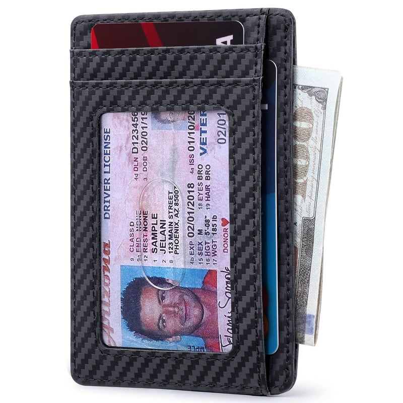 RUNBOX Slim Minimalist Wallet 8-12 Cards Front Pocket RFID Blocking Leather Small Thin Card Holder Wallets for Men and Women Gifts for Him - Image 2