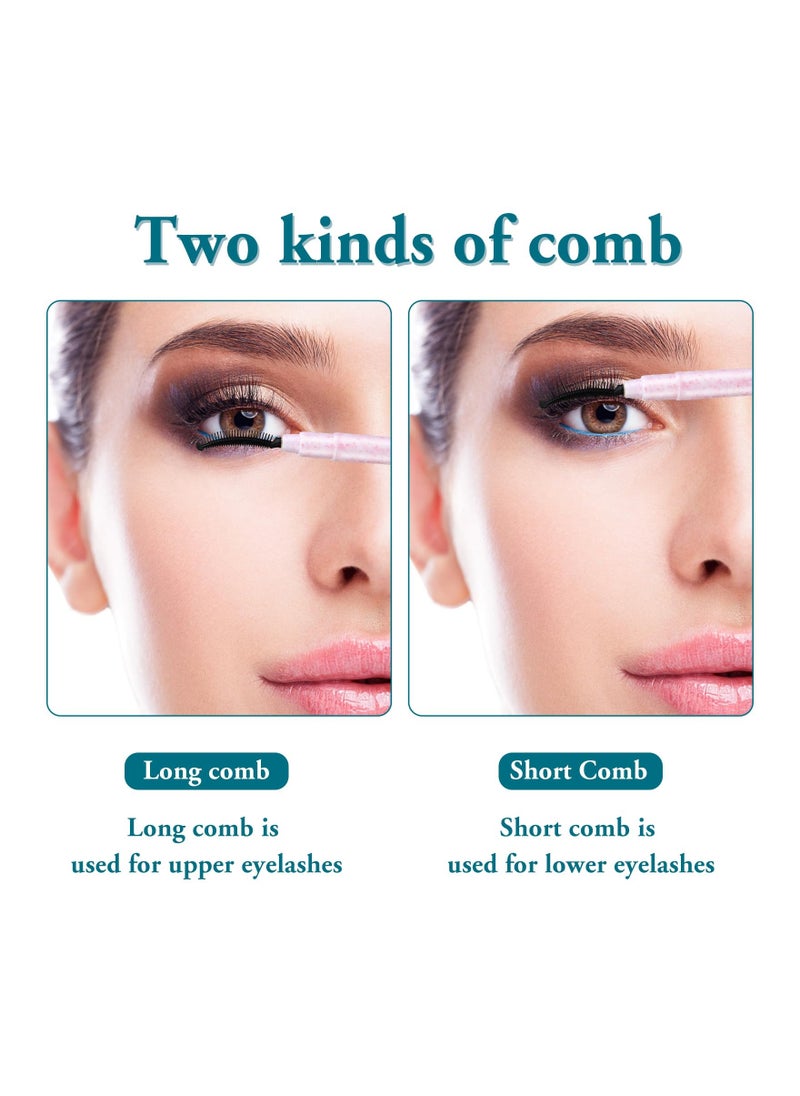 SYOSI - 6 Pcs Eyelash Mascara Brushes, Eyelash Separator Lash Make-up Applicator Eyebrow Brush Eyelash Comb Eyelashes Definer with Dust Lid Resuable Brow Grooming Brush (White, Blue and Pink) - Image 1