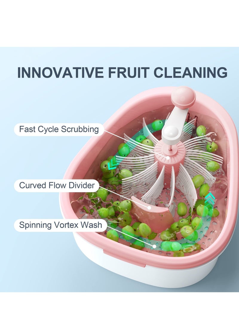 Generic Fruit Cleaning Device, Large Fruit Washer Spinner with Brush, Fruit Cleaner with Fruit Washing Bowl,Fruit Cleaning Device,Vegetable Scrubber  - Image 3