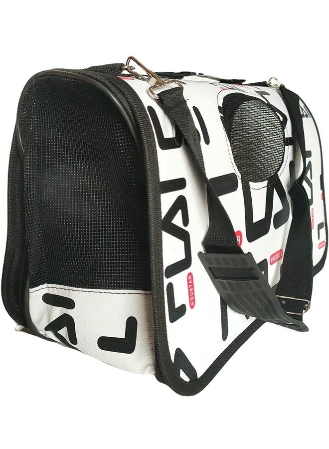 حقيبة كتف للحيوانات الأليفة | حقيبة حمل للكلاب | حقيبة حمل للقطط - حقيبة سفر خارجية قابلة للتنفس مطبوعة على شكل برميل (الحجم - متوسط، التصميم - داستار) - Image 3