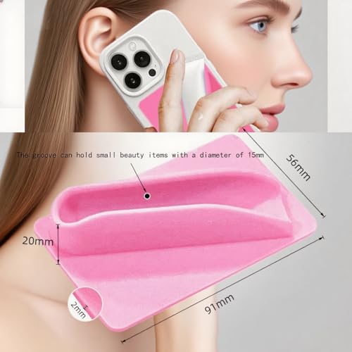 Rookii Lipstick Holder Phone Case,Silicone Lipgloss Holder, Adhesive Lip Gloss Balm Card Holder for iPhone and Android(white) - Image 2