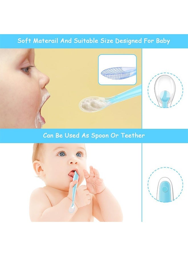 Quantum 5 PCS Silicone Spoons, Toddler Training Feeding Spoons, Soft Silicone Baby Training Spoon Gift Set for Infant - Image 3