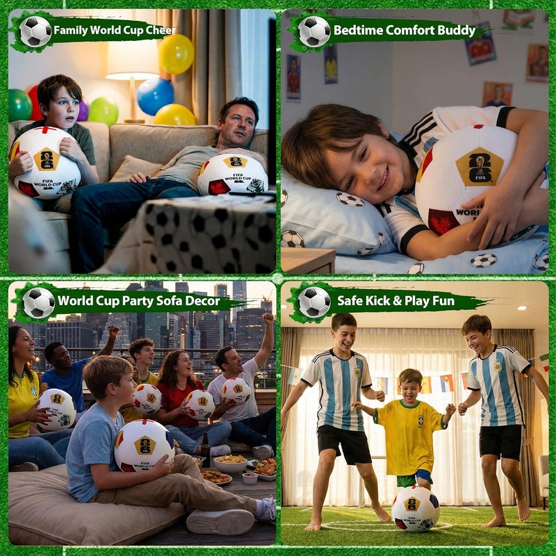 MESUCA Football Pillow - Durable Stuffed Toy Soccer Ball Gift - Image 2