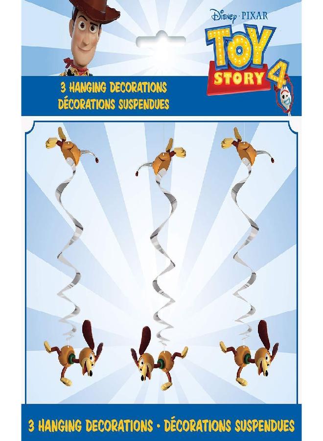 Unique Toy Story Slinky Dog Hanging Swirl Decorations - 26", Silver, 3 Pcs - Image 2