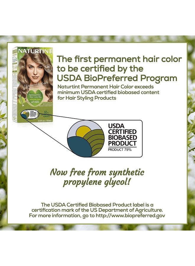 NATURTINT Permanent Hair Color 8A Ash Blonde (Pack of 6), Ammonia Free, Vegan, Cruelty Free, up to 100% Gray Coverage, Long Lasting Results - Image 4