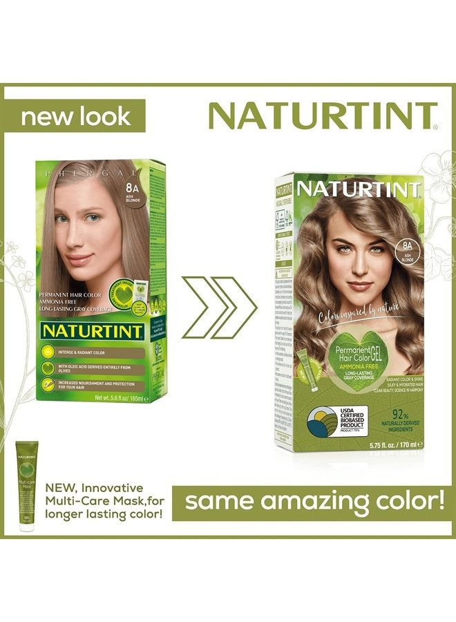 NATURTINT Permanent Hair Color 8A Ash Blonde (Pack of 6), Ammonia Free, Vegan, Cruelty Free, up to 100% Gray Coverage, Long Lasting Results - Image 3