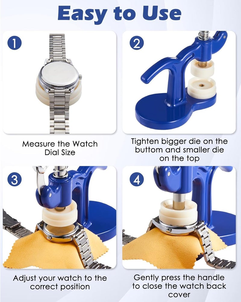 Watch Repair Tool Kit, Watch Back Cover, Watch Repair Tool Kit for Watch Makers with 12pcs Installation Tools - Image 2