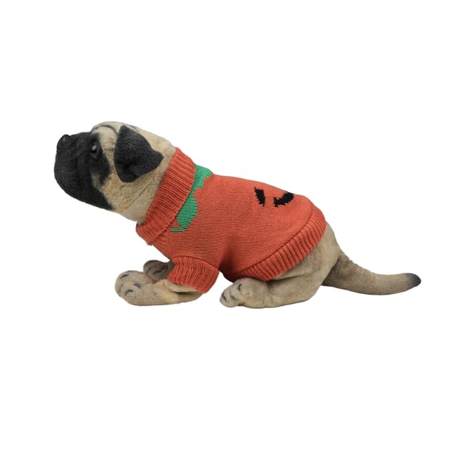 Lulala Dog Sweater, Knitted Turtleneck Cold Weather Dog Sweater for Small Dogs, Soft Diamond Plaid Pullover Knitwear Dog Winter Warm Clothes, Pet Coat Puppy Sweater (Orange, 8 Inch) - Image 1