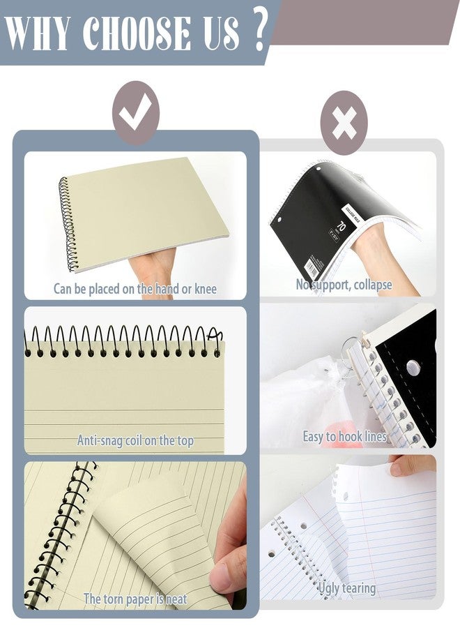 gisgfim 6 Pack Spiral Legal Pad College Ruled 8.5 X 11 Inches Spiral Notepads Top Bound Notebook Boho Legal Pads Wirebound Notepad Ruled Memo Spiral Steno Book for School Business Office College - Image 4