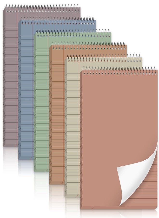 gisgfim 6 Pack Spiral Legal Pad College Ruled 8.5 X 11 Inches Spiral Notepads Top Bound Notebook Boho Legal Pads Wirebound Notepad Ruled Memo Spiral Steno Book for School Business Office College - Image 1
