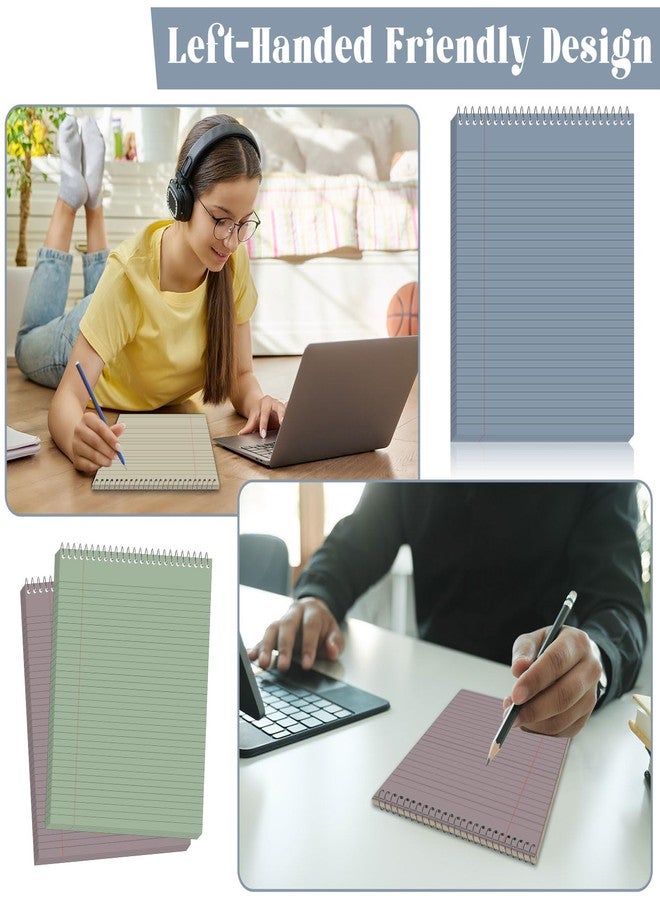 gisgfim 6 Pack Spiral Legal Pad College Ruled 8.5 X 11 Inches Spiral Notepads Top Bound Notebook Boho Legal Pads Wirebound Notepad Ruled Memo Spiral Steno Book for School Business Office College - Image 5