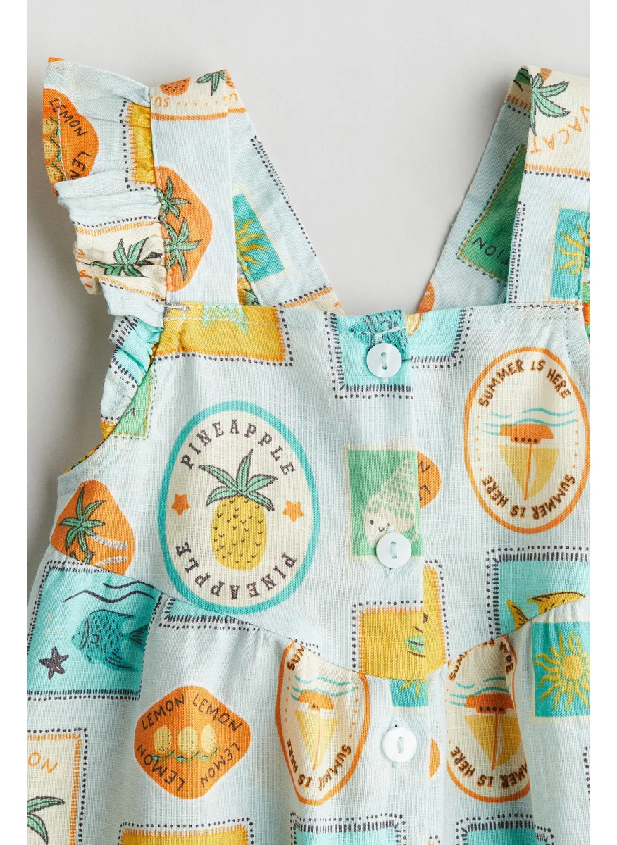 اتش اند ام Flounce-Trimmed Cotton Dress